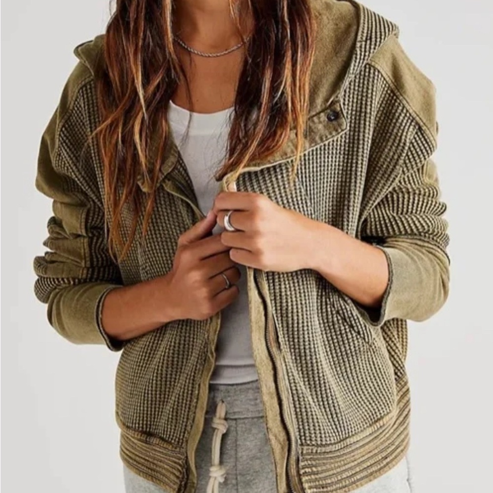 NWOT Free People Green Utility Jacket with Relaxed Fit